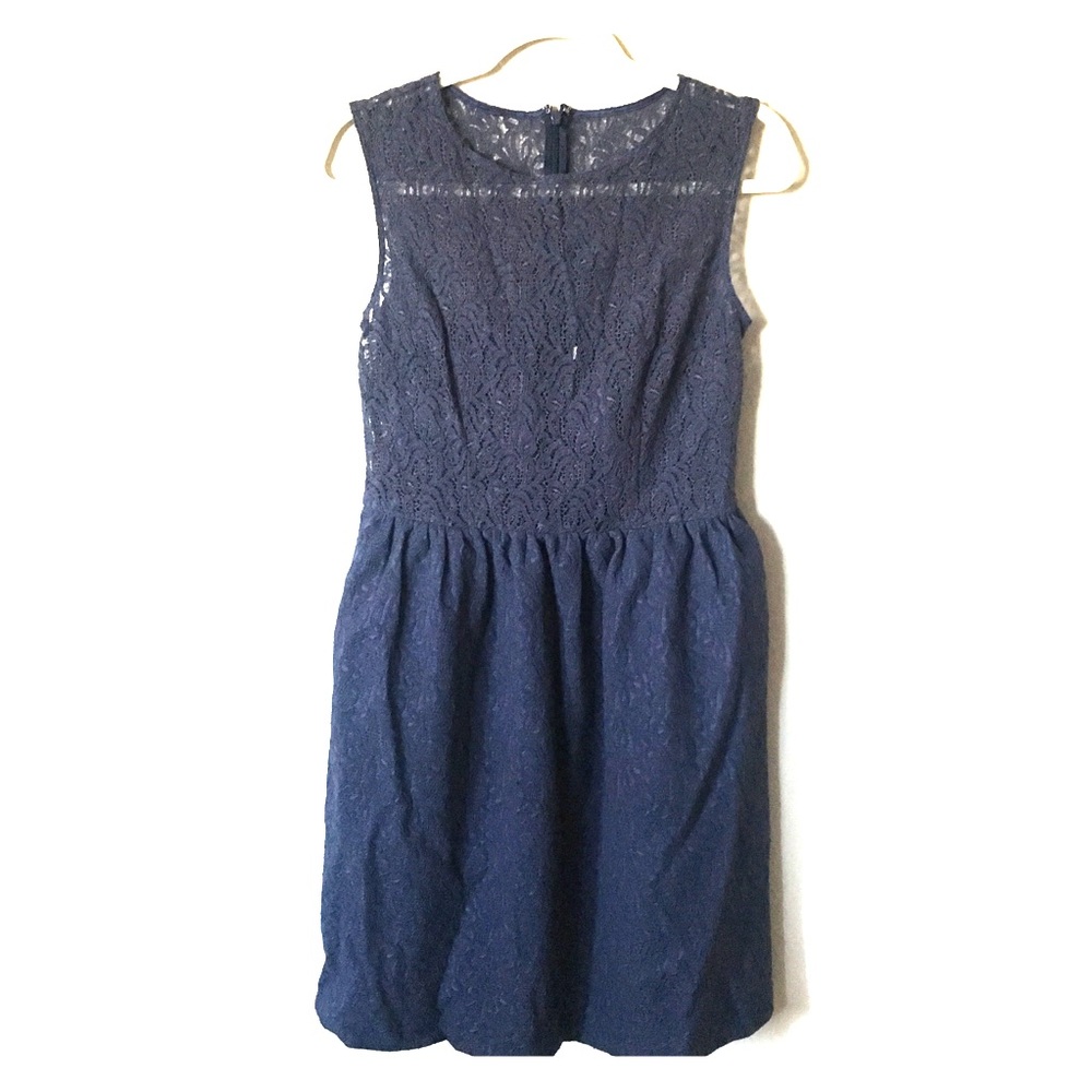 TEVOLIO Full Lace Navy Blue Dress Size 10